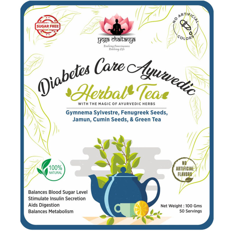 Diabetes Care ayurvedic tea front sticker