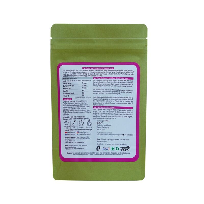 Joint pain relief herbal tea back