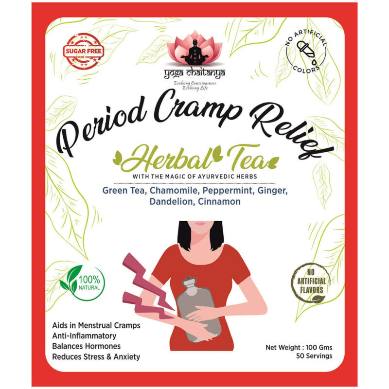 Period cramp relief herbal tea front sticker