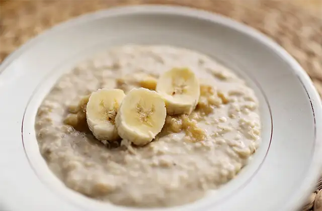 Light vegetarian porridge served during yoga teacher training in India