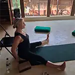 Melanie Greenwood, international student sharing her experience of 200 Hour Yoga Teacher Training in India at Yoga Chaitanya